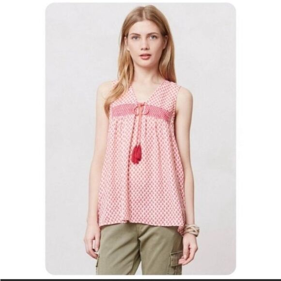 Plenty By Tracy Reese Pink Tassel Sleeveless Top Anthropologie - Picture 1 of 6
